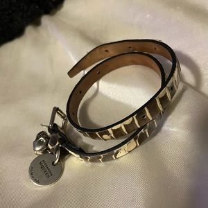 Alexander McQueen Watersnake Double Wrap bracelet with skull charm